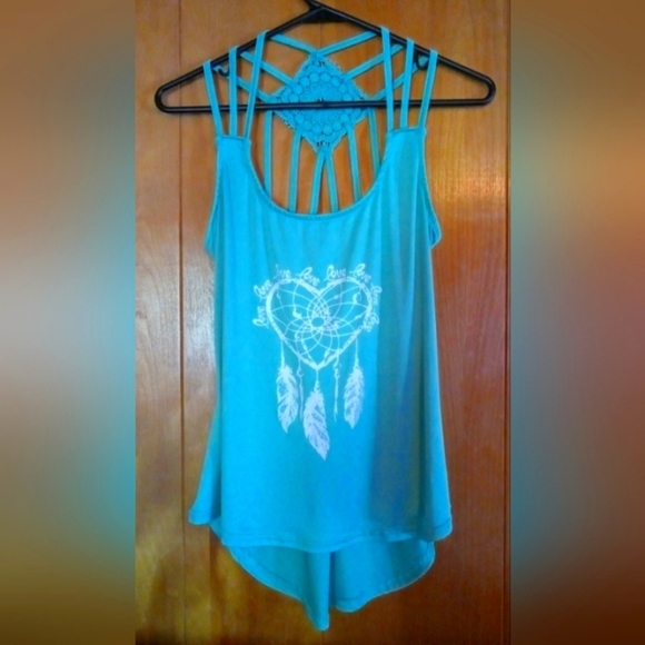 Light blue with cute dream catcher design, tank top! New! Size small - Picture 3 of 3